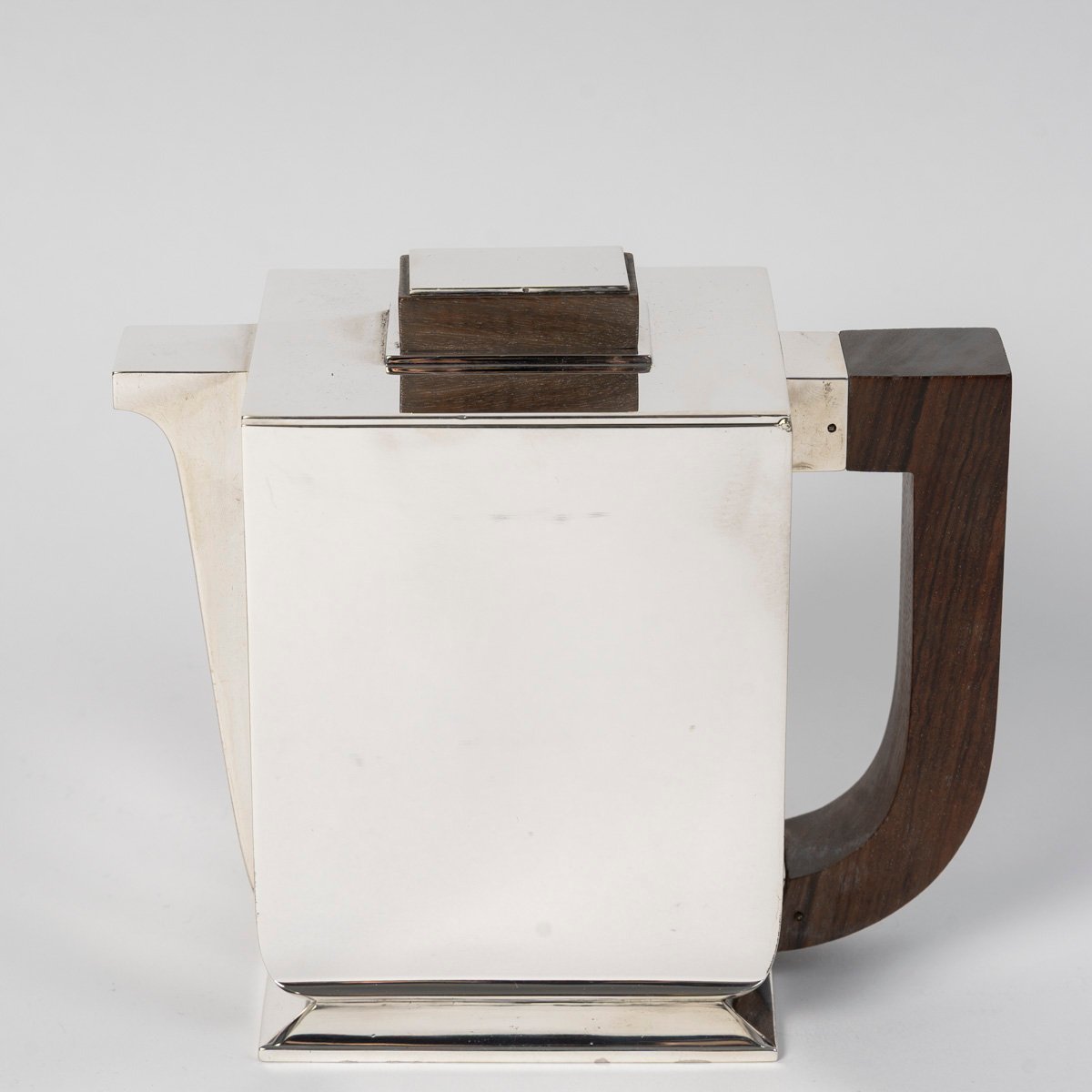 TETARD  FRERES - Service à thé et café Art déco en argent, modèle cubiste Circa 1925/1930-photo-3
