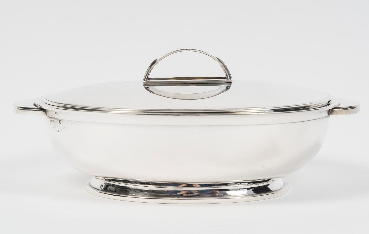 Tétard - Large, Modernist-style Oval Box With A Solid Silver Cover, Circa 1930–1940-photo-2