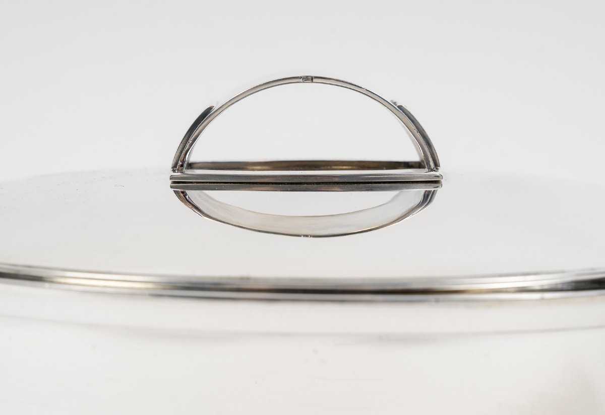 Tétard - Large, Modernist-style Oval Box With A Solid Silver Cover, Circa 1930–1940-photo-3