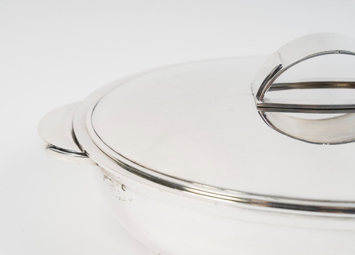Tétard - Large, Modernist-style Oval Box With A Solid Silver Cover, Circa 1930–1940-photo-4