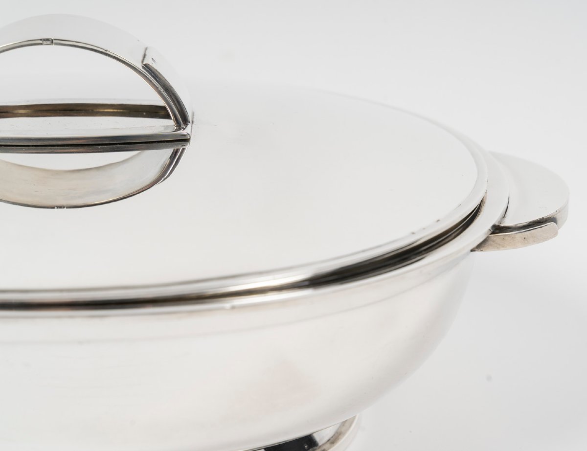 Tétard - Large, Modernist-style Oval Box With A Solid Silver Cover, Circa 1930–1940-photo-1