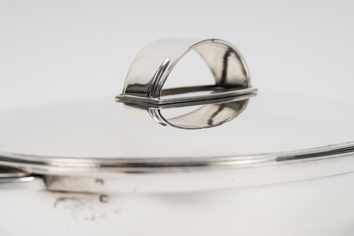 Tétard - Large, Modernist-style Oval Box With A Solid Silver Cover, Circa 1930–1940-photo-3