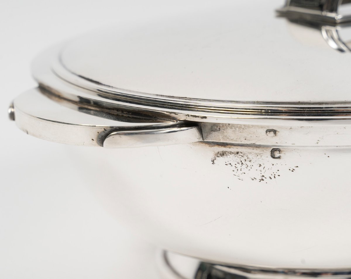 Tétard - Large, Modernist-style Oval Box With A Solid Silver Cover, Circa 1930–1940-photo-4