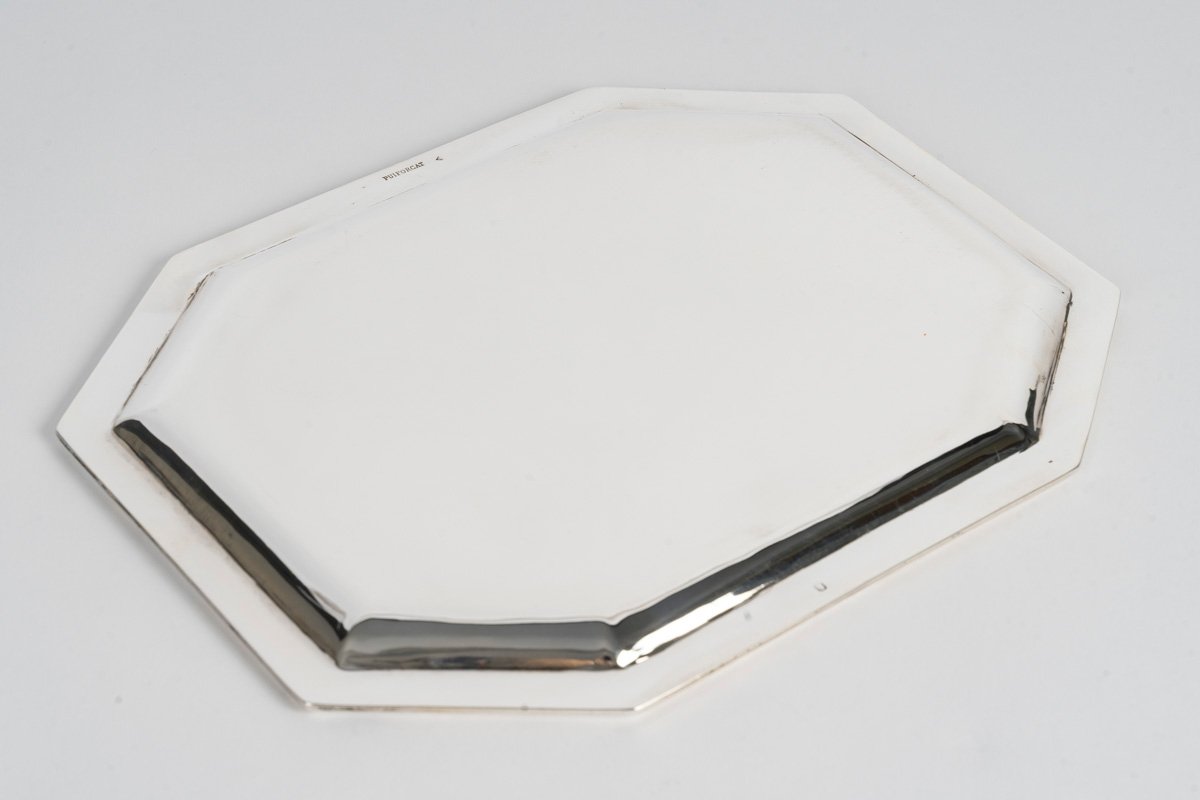 PUIFORCAT – Plateau à cartes en argent massif Epoque ART DECO-photo-6