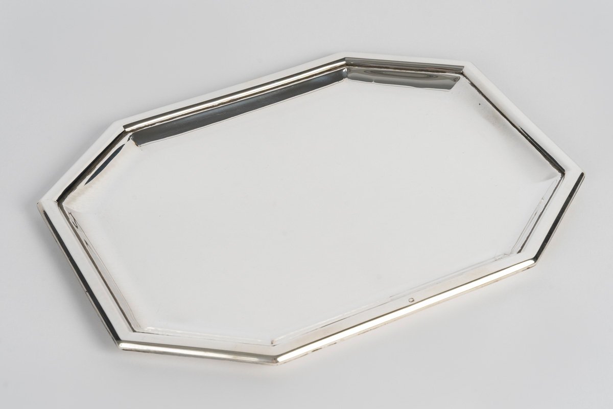 PUIFORCAT – Plateau à cartes en argent massif Epoque ART DECO