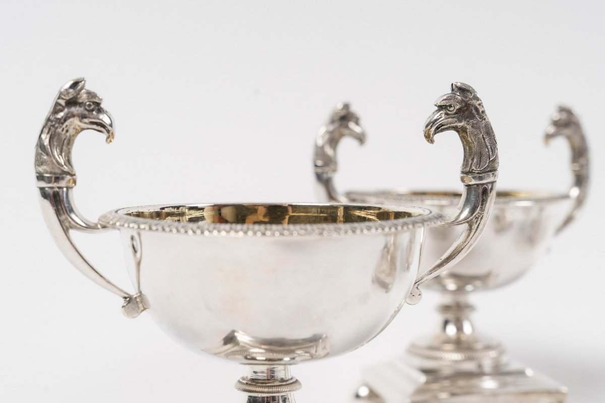 Francois Froment  - Five-piece Solid Silver Condiment Set, Empire Period-photo-1