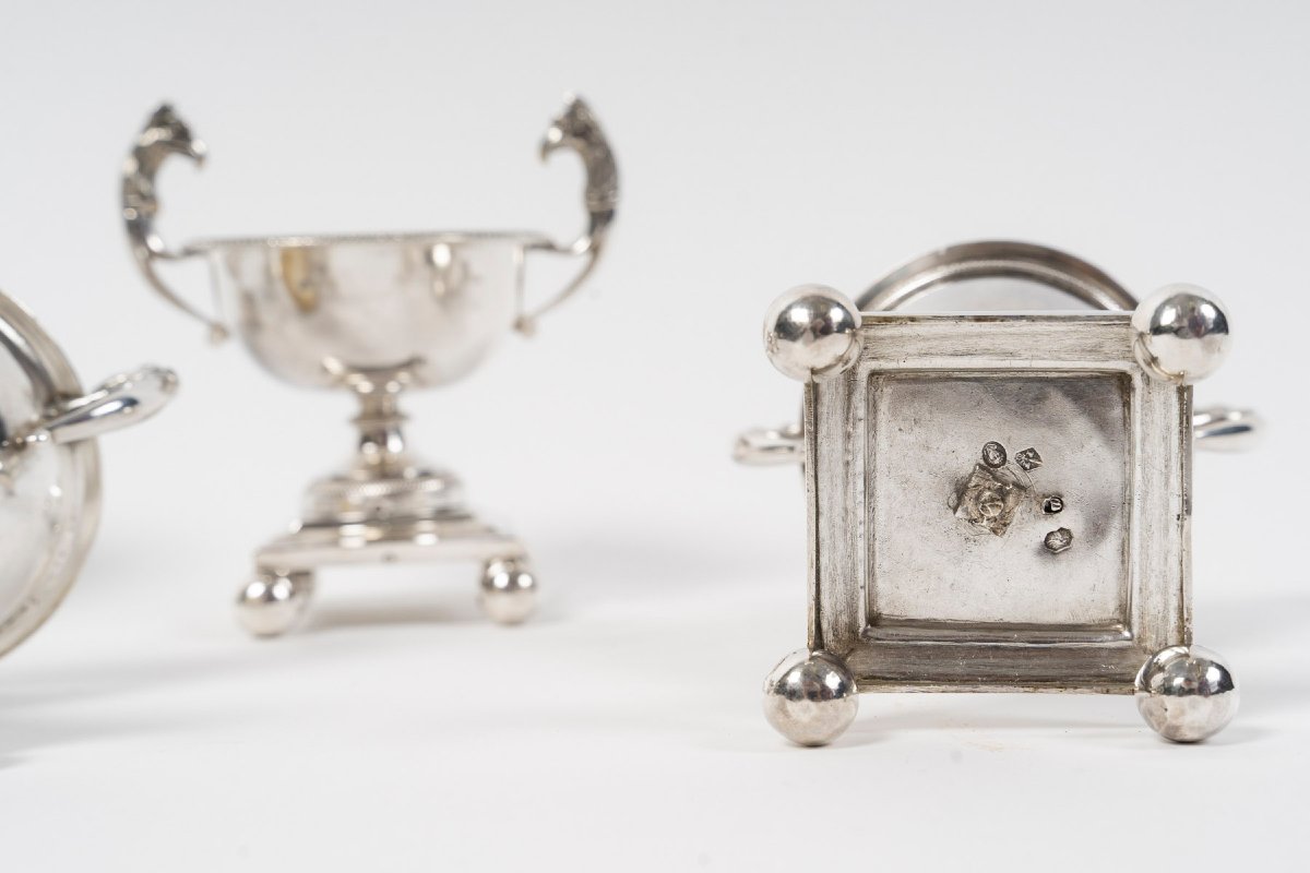 Francois Froment  - Five-piece Solid Silver Condiment Set, Empire Period-photo-7