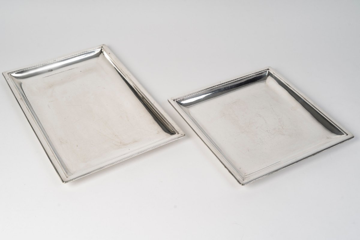 Puiforcat – Set Of Two Solid Silver Art Deco Dishes, Circa 1925–1930-photo-2