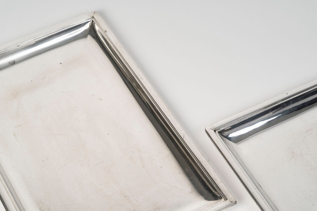 Puiforcat – Set Of Two Solid Silver Art Deco Dishes, Circa 1925–1930-photo-4