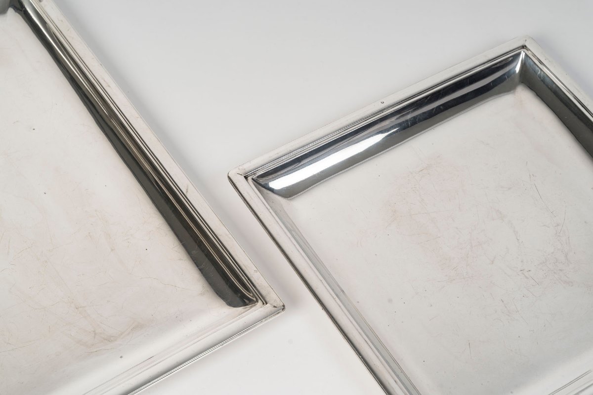 Puiforcat – Set Of Two Solid Silver Art Deco Dishes, Circa 1925–1930-photo-1