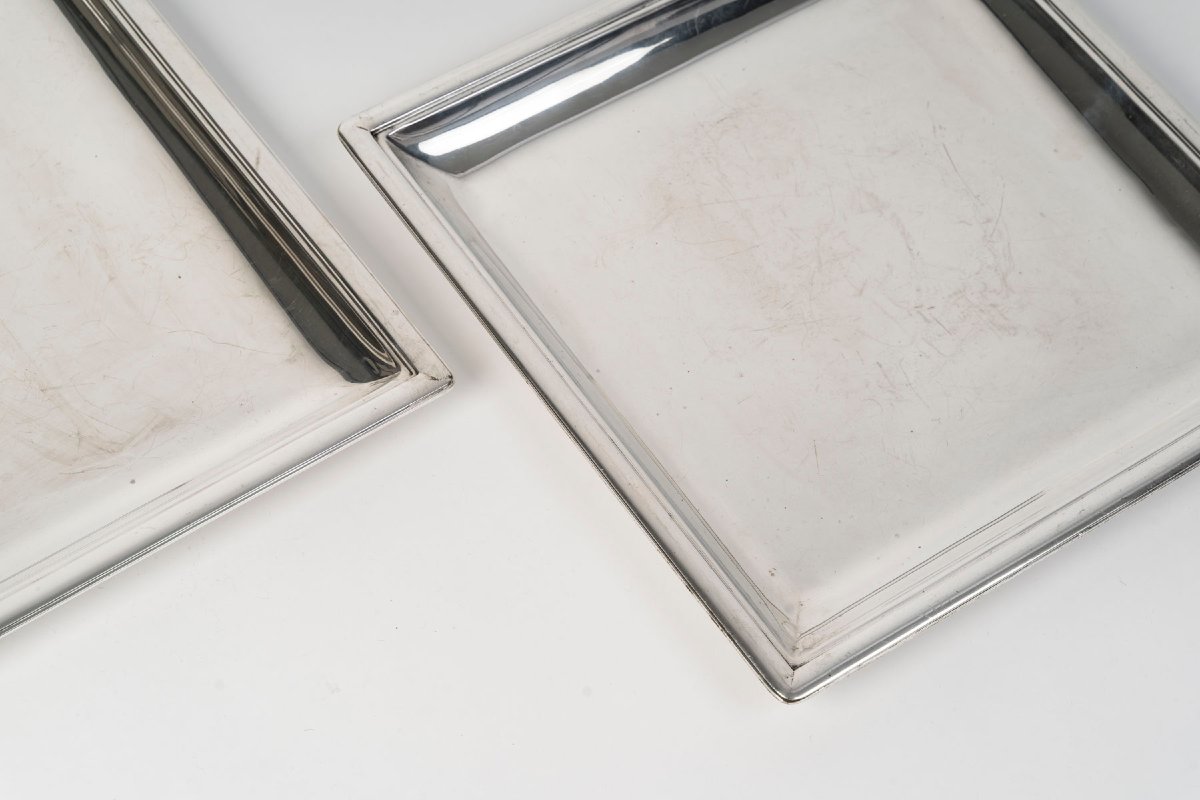 Puiforcat – Set Of Two Solid Silver Art Deco Dishes, Circa 1925–1930-photo-2