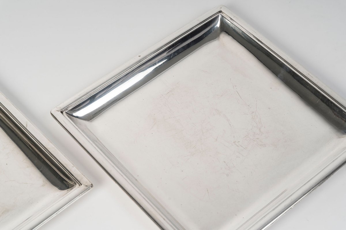 Puiforcat – Set Of Two Solid Silver Art Deco Dishes, Circa 1925–1930-photo-3
