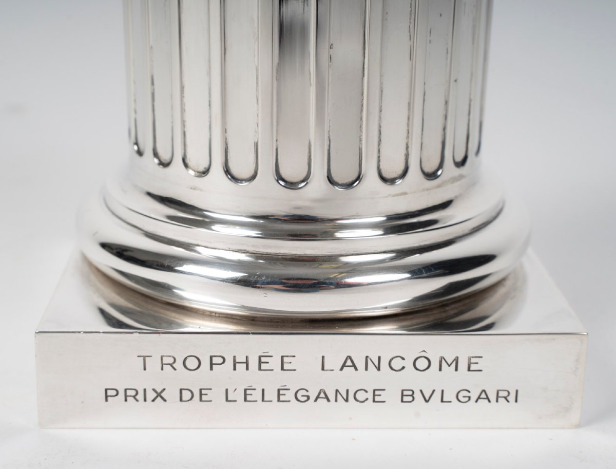 Bvlgari – Lancôme Trophy Vase, Prix De L’élégance Solid Silver - 20th Century-photo-4