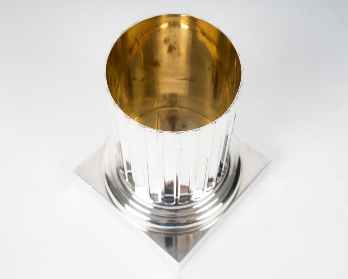Bvlgari – Lancôme Trophy Vase, Prix De L’élégance Solid Silver - 20th Century-photo-5