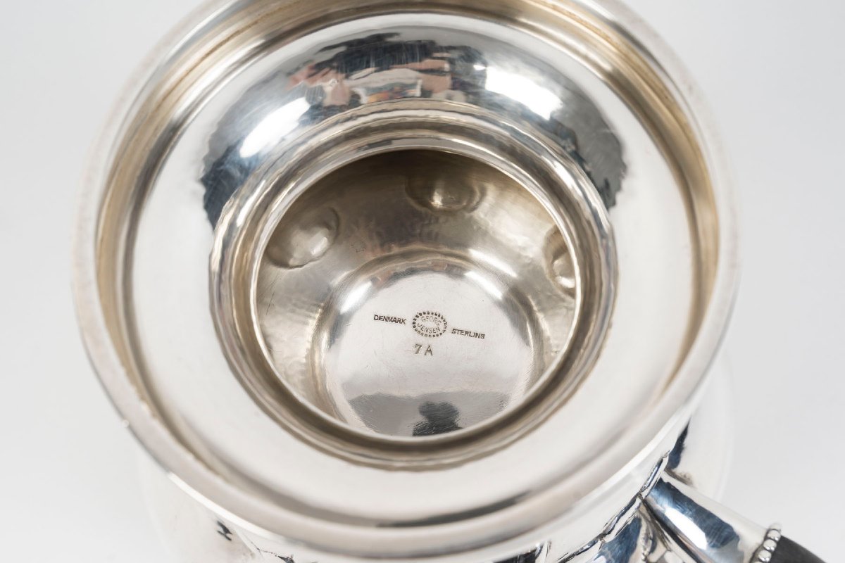 GEORG JENSEN - Pichet à eau - modèle 7A, dit Melon Pitcher, créé en 1907. Danemark, XXe siècle-photo-5