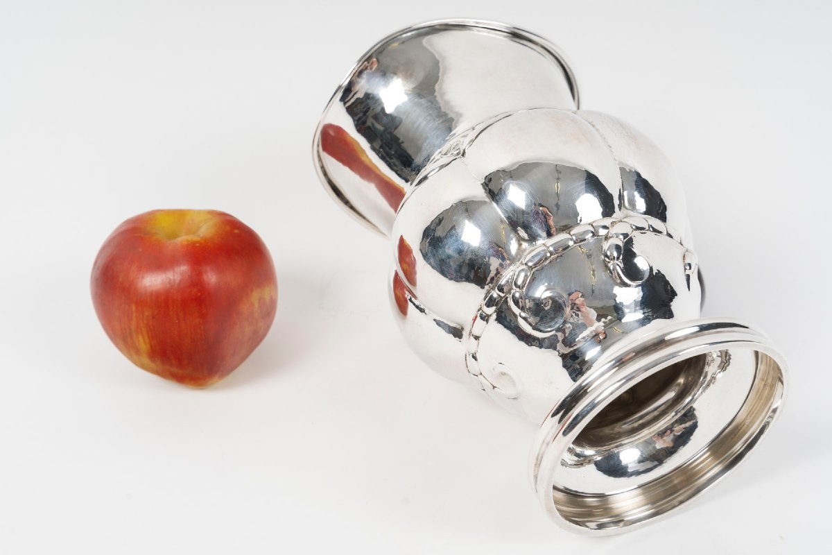 GEORG JENSEN - Pichet à eau - modèle 7A, dit Melon Pitcher, créé en 1907. Danemark, XXe siècle-photo-7