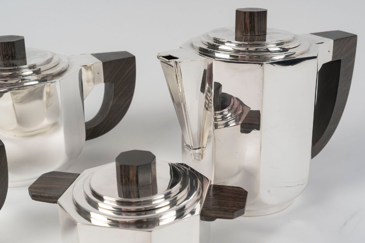 Lapparra  - 4-piece Tea/coffee Set, Solid Silver, Art Deco  1925/1930-photo-1
