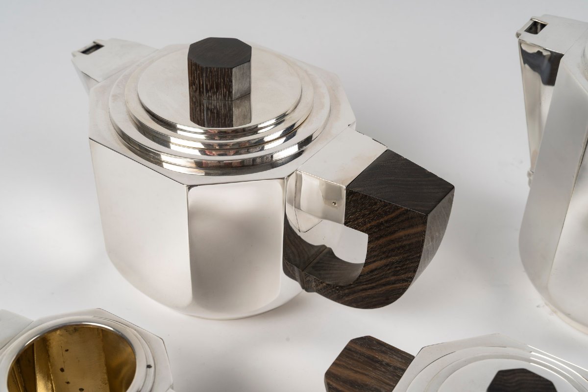 Lapparra  - 4-piece Tea/coffee Set, Solid Silver, Art Deco  1925/1930-photo-5