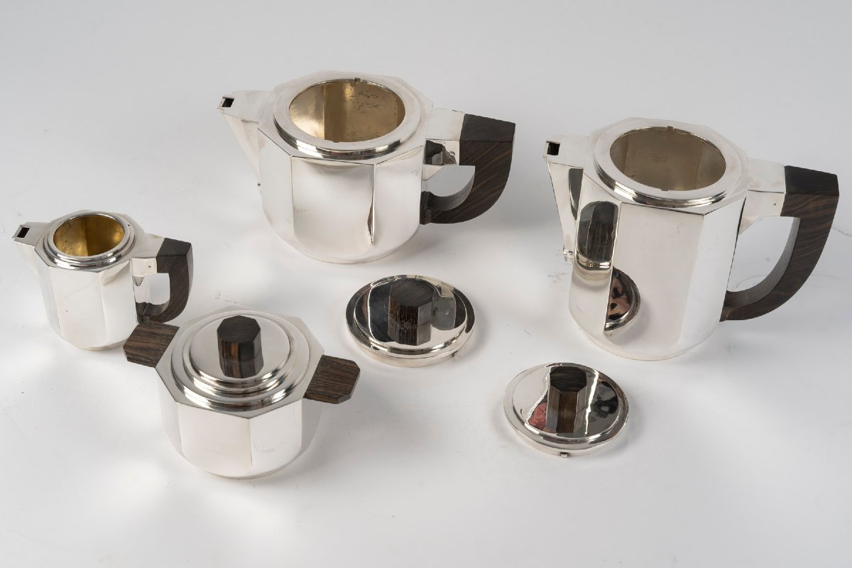 Lapparra  - 4-piece Tea/coffee Set, Solid Silver, Art Deco  1925/1930-photo-6