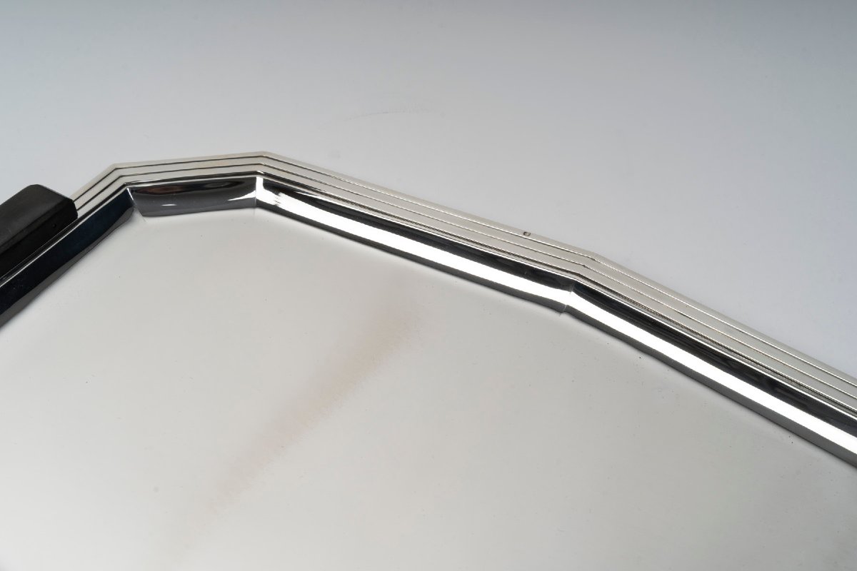 Olier & Caron  - Solid Silver Tray From The Art Deco Period, 20th Century-photo-4