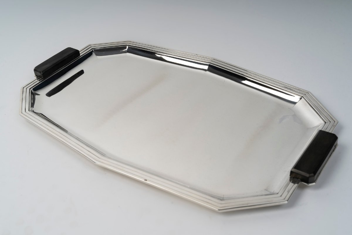 Olier & Caron  - Solid Silver Tray From The Art Deco Period, 20th Century