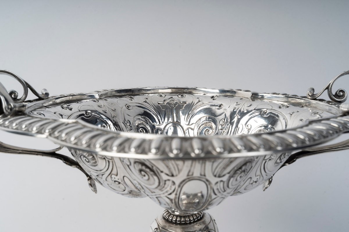 Gustave Odiot, 19th-century Solid Silver Footed Cup-photo-1