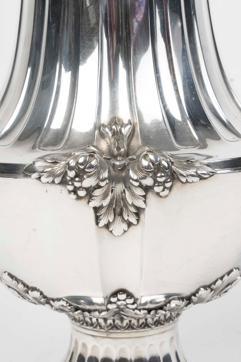  OLIER & CARON – Vase en argent massif fin du XIXe siècle-photo-2