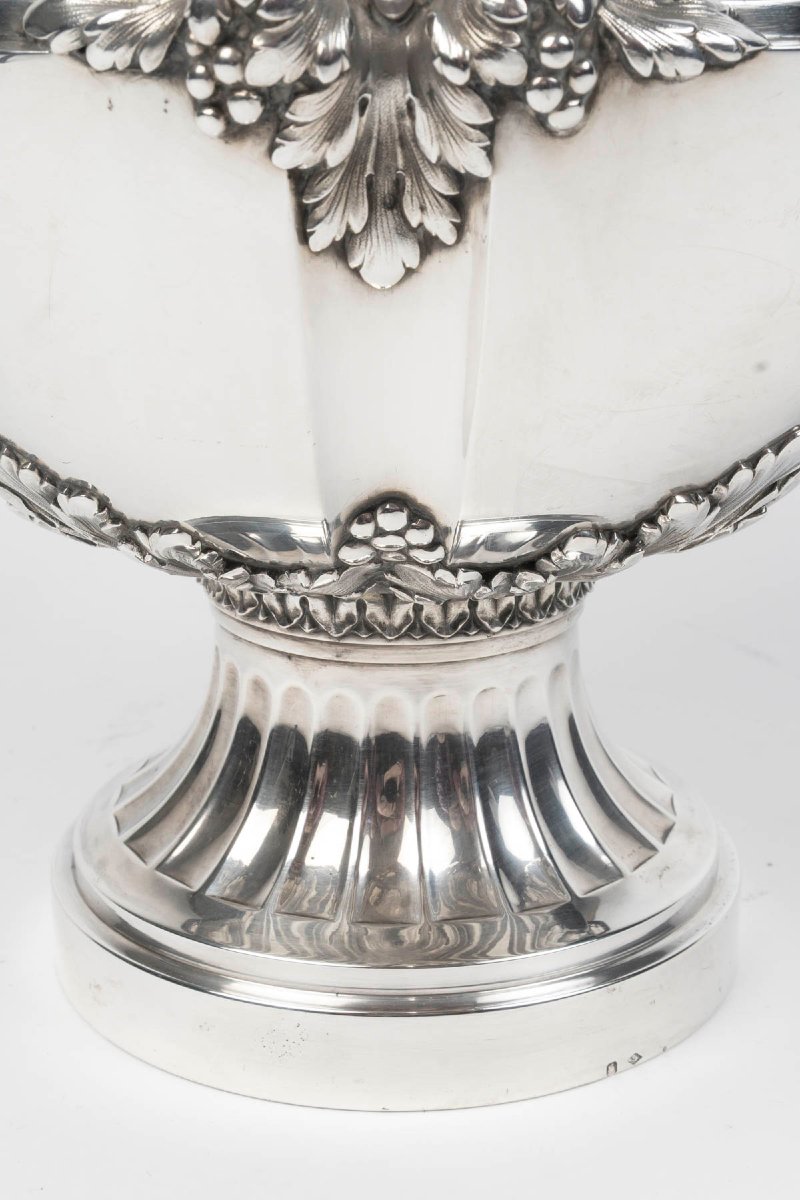  OLIER & CARON – Vase en argent massif fin du XIXe siècle-photo-4