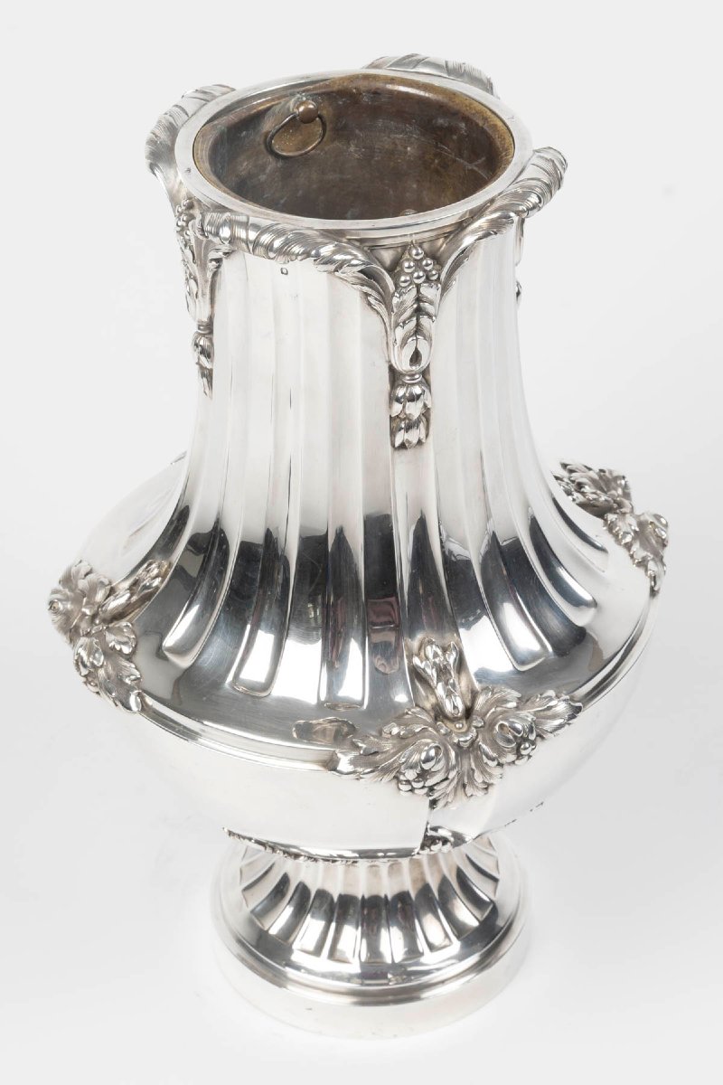  OLIER & CARON – Vase en argent massif fin du XIXe siècle-photo-2