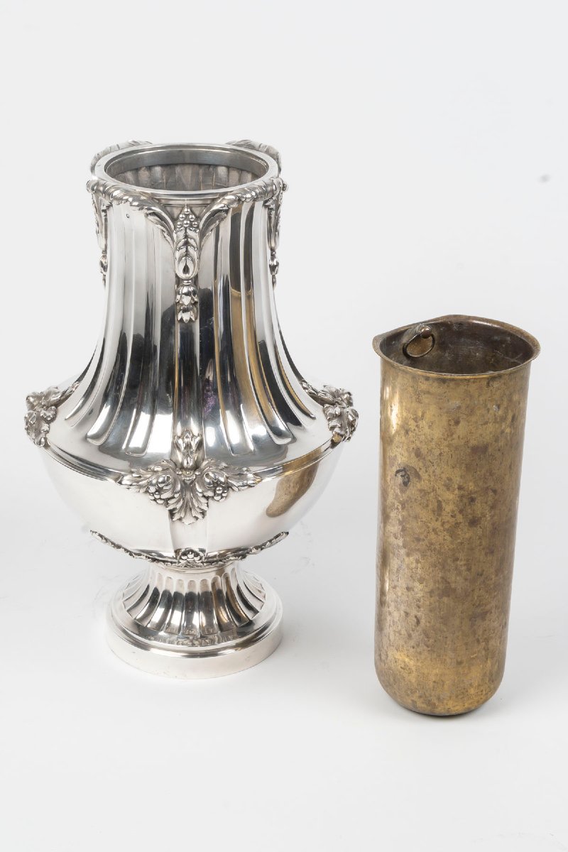  OLIER & CARON – Vase en argent massif fin du XIXe siècle-photo-5