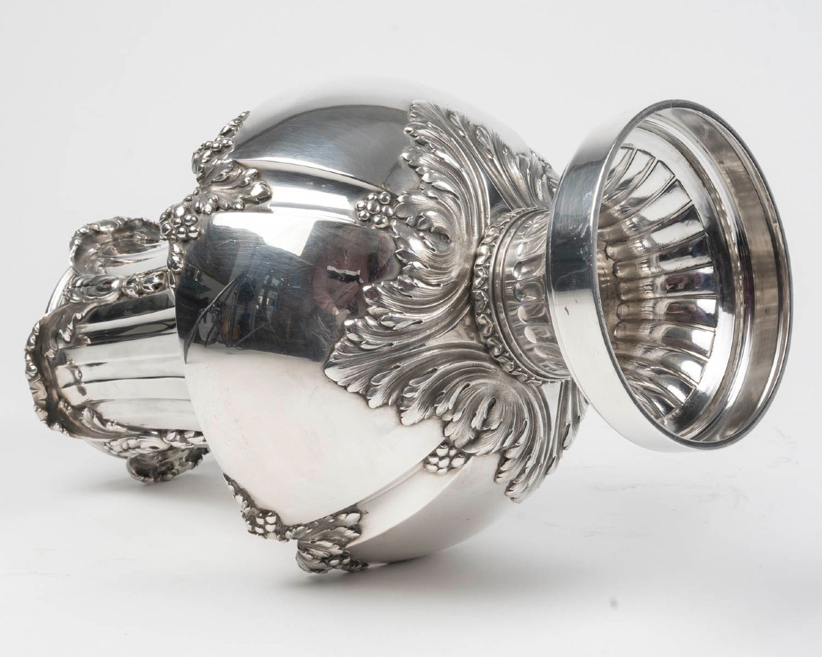  OLIER & CARON – Vase en argent massif fin du XIXe siècle-photo-7