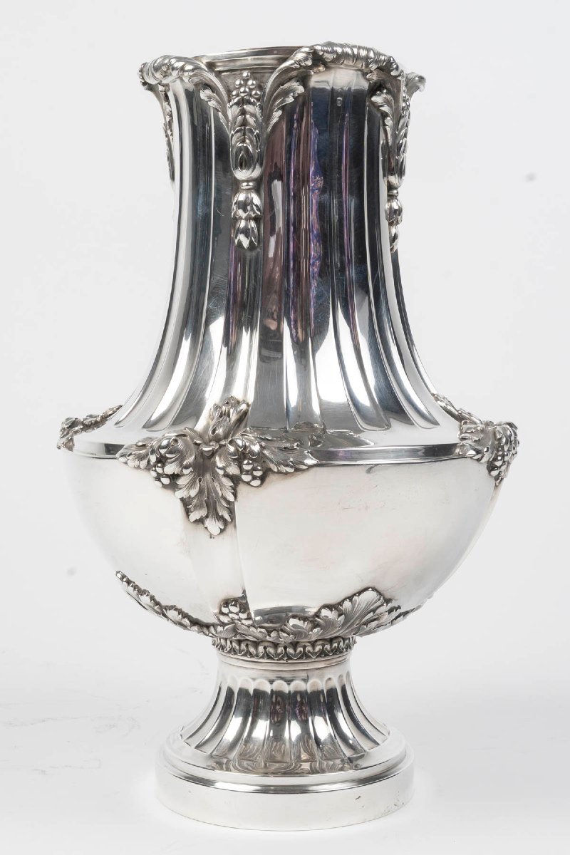  OLIER & CARON – Vase en argent massif fin du XIXe siècle-photo-8