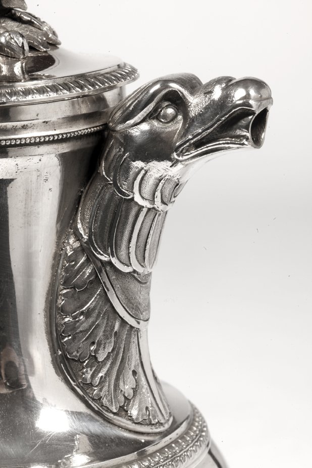 Goldsmith: Jacques Gregoire Rousseau - Jug In Sterling Silver Empire Period-photo-3