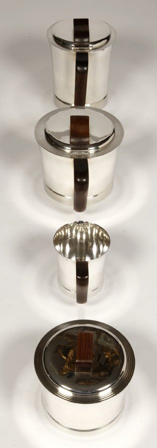 Goldsmith Jean E. Puiforcat - Coffee Tea Service In Sterling Silver Period 1930-photo-5