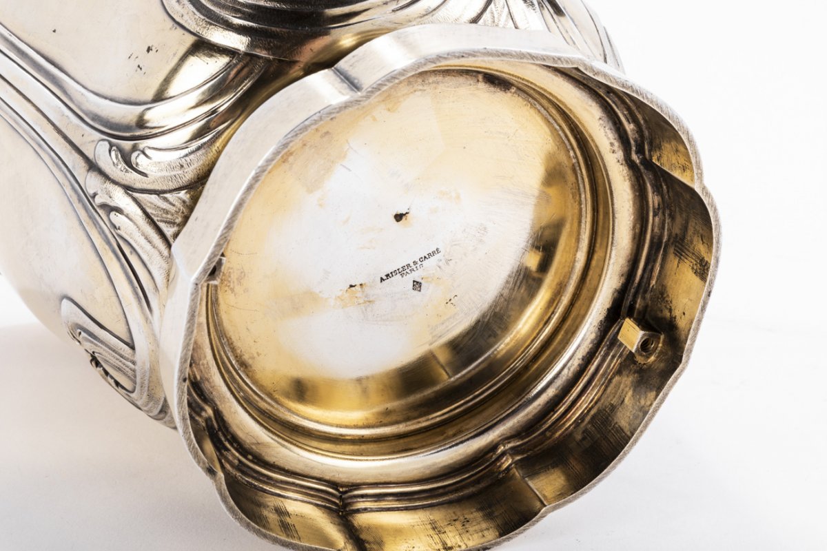 Goldsmith Risler & Carre - Cooler In Sterling Silver Vermeillé Nineteenth-photo-3