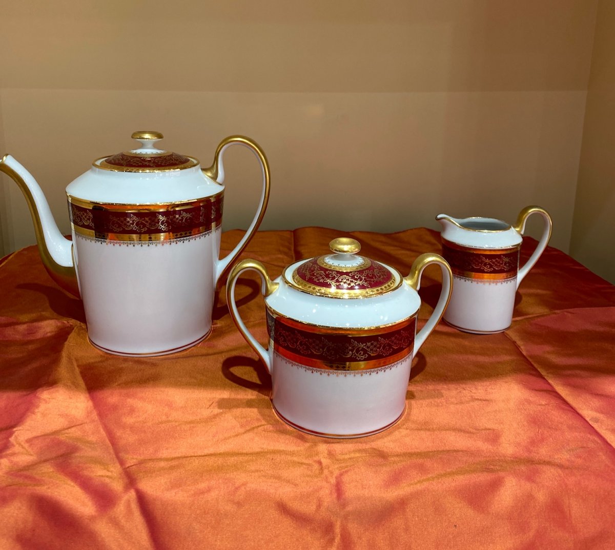 Limoges Porcelain Coffee Service Mid 20th Century-photo-2