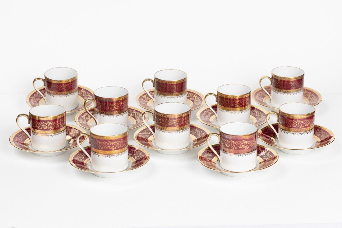 Limoges Porcelain Coffee Service Mid 20th Century-photo-3