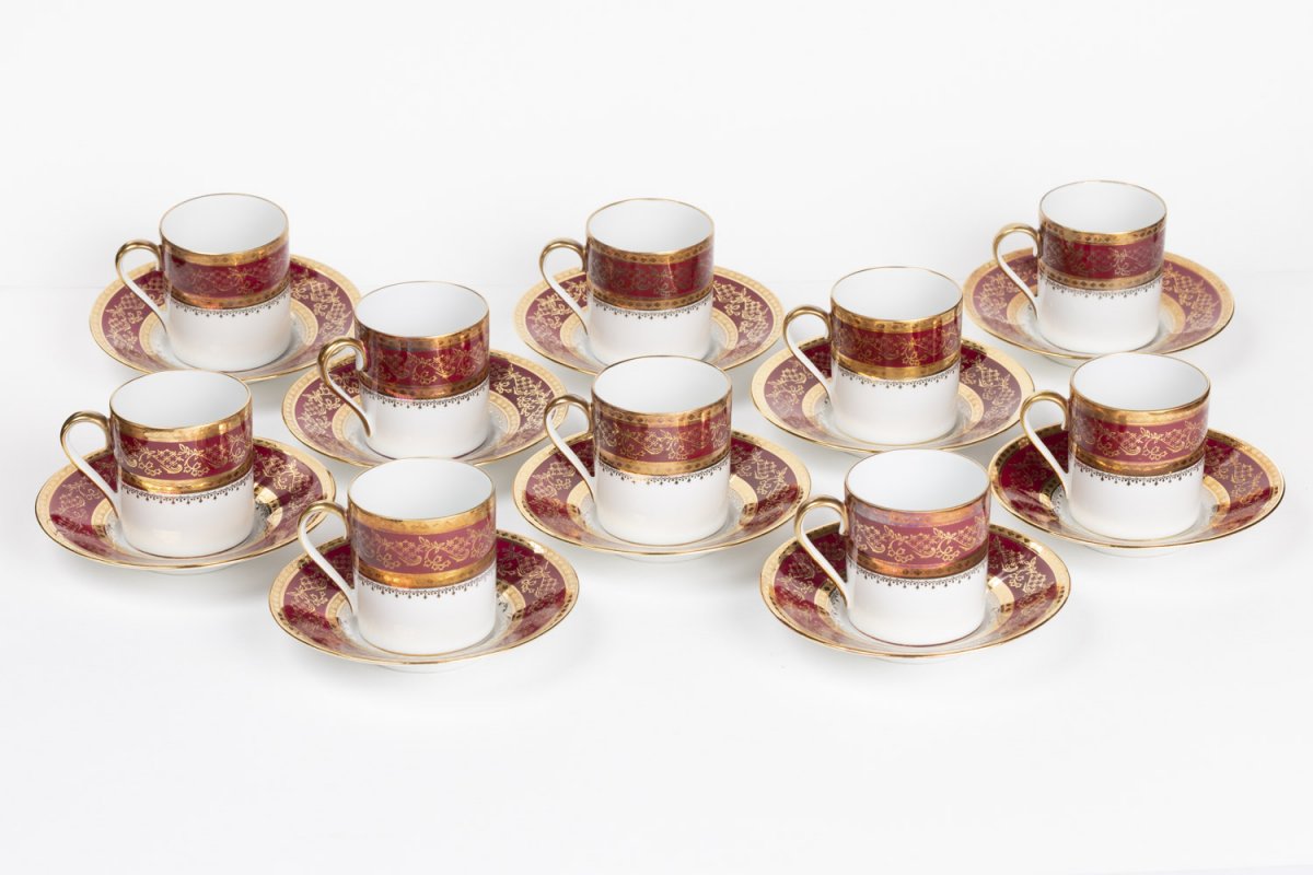 Limoges Porcelain Coffee Service Mid 20th Century