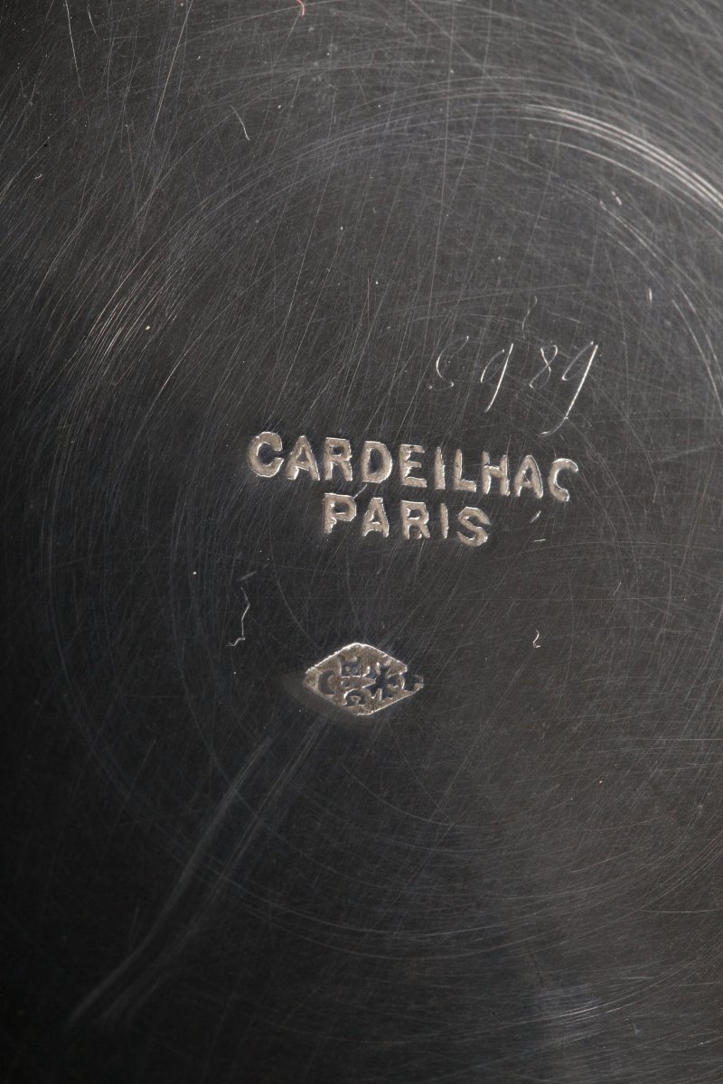 Orfèvre Cardeilhac - Garniture De Table 3 Coupes En Argent Massif Et Cristal XIXè-photo-3