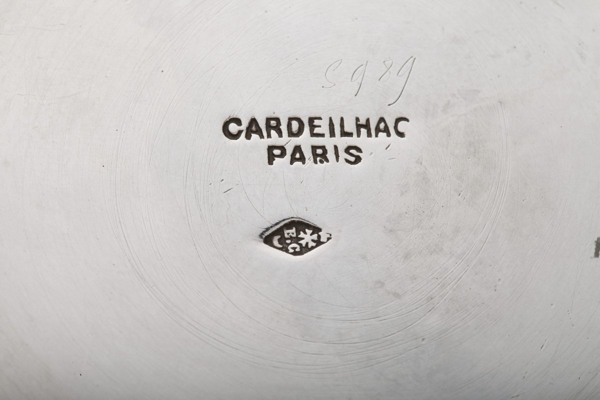 Orfèvre Cardeilhac - Garniture De Table 3 Coupes En Argent Massif Et Cristal XIXè-photo-7