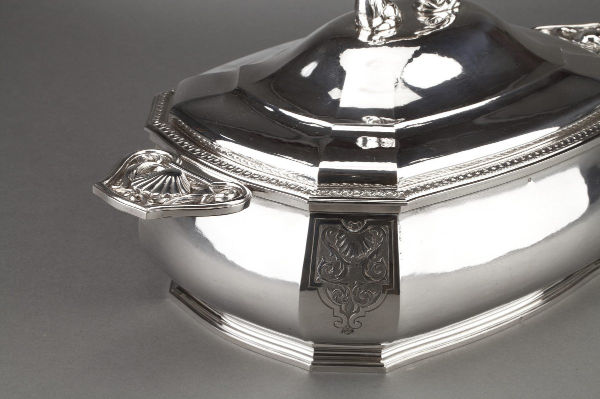 Goldsmith Bancelin - Soup Tureen In Sterling Silver Around 1950/1960-photo-1