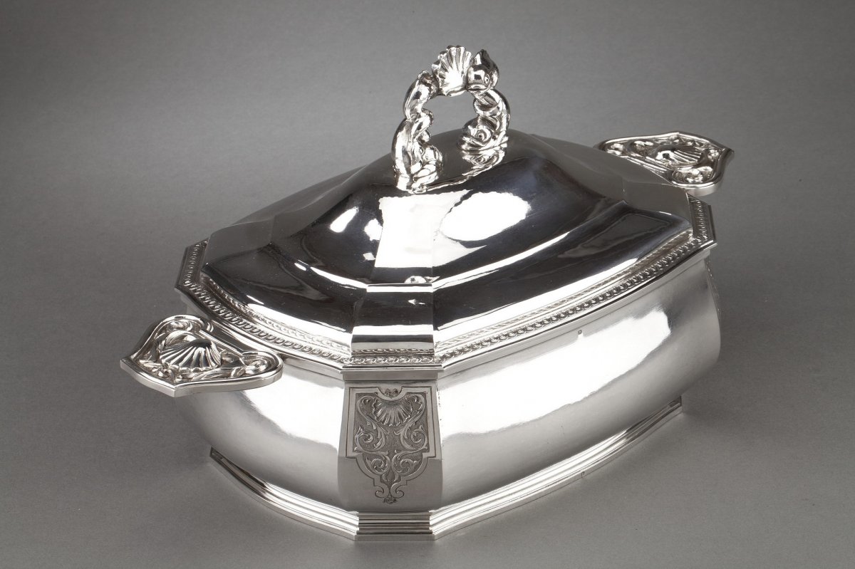 Goldsmith Bancelin - Soup Tureen In Sterling Silver Around 1950/1960-photo-2