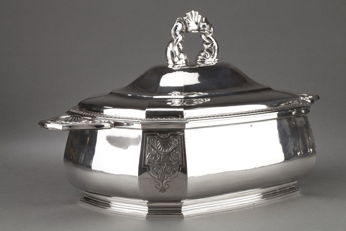 Goldsmith Bancelin - Soup Tureen In Sterling Silver Around 1950/1960-photo-3