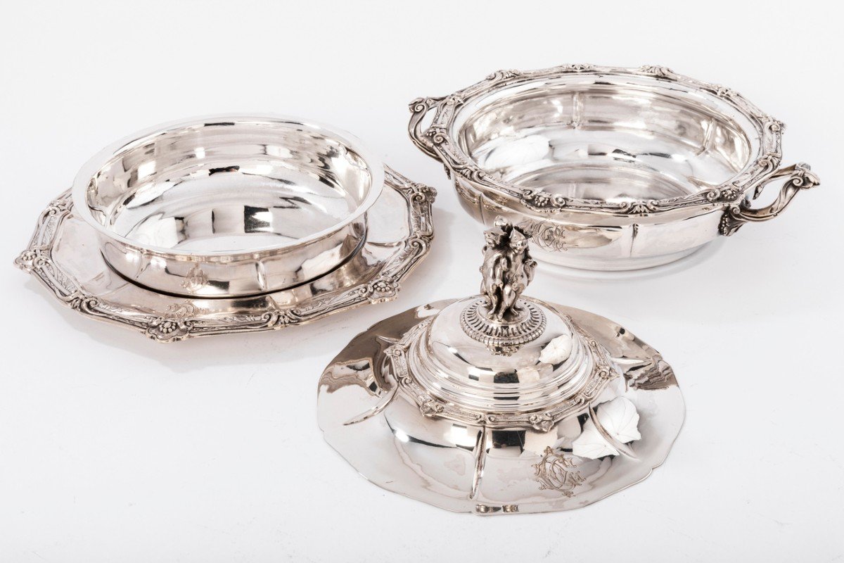 Goldsmith Odiot - Vegetable On His Platter In Sterling Silver Nineteenth-photo-2