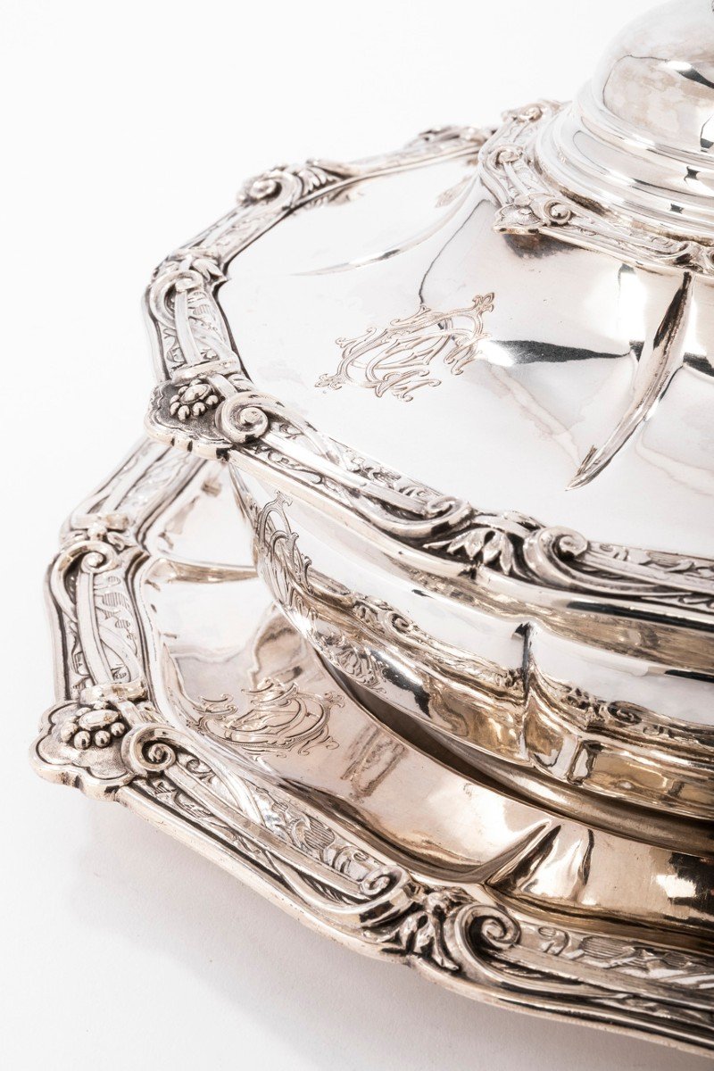 Goldsmith Odiot - Vegetable On His Platter In Sterling Silver Nineteenth-photo-4