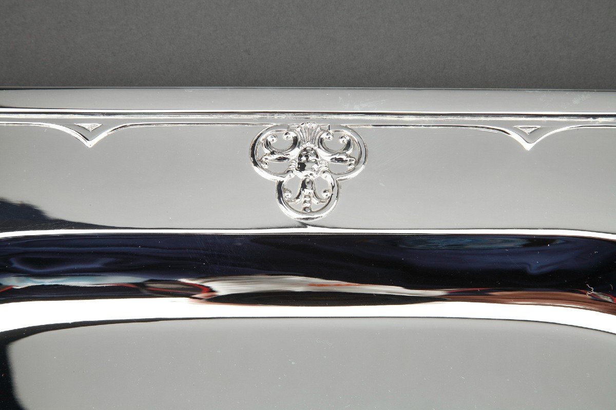 Cardeilhac Goldsmith - Flat 42 Cm  In Sterling Silver Model Fer De Lance Mascaron-photo-3