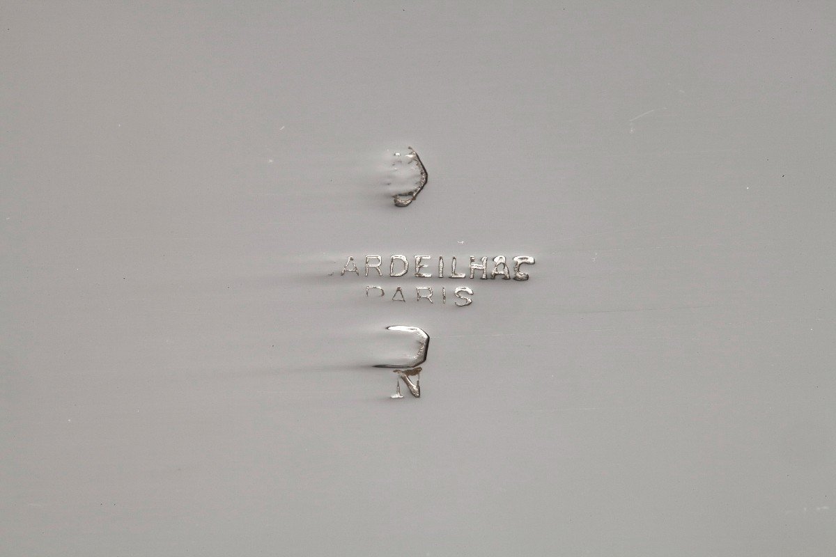 Cardeilhac Orfèvre - Plat 45 cm  En Argent Massif Modèle  fer de lance mascaron-photo-1