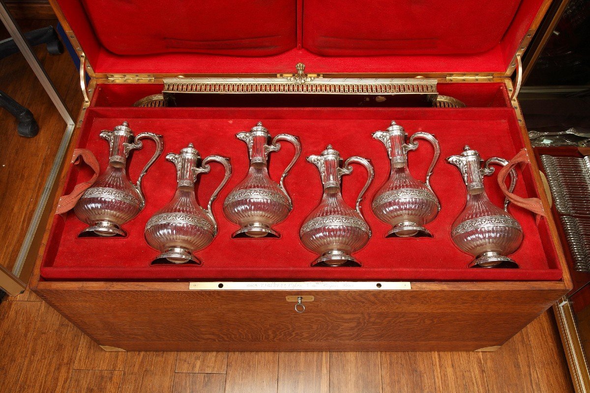 Orfèvre : Boin Taburet –garniture De Table En Argent Massif Vermeil XIXè Vers 1860-photo-3