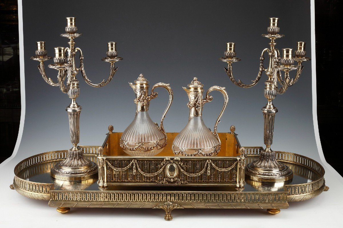 Orfèvre : Boin Taburet –garniture De Table En Argent Massif Vermeil XIXè Vers 1860-photo-4