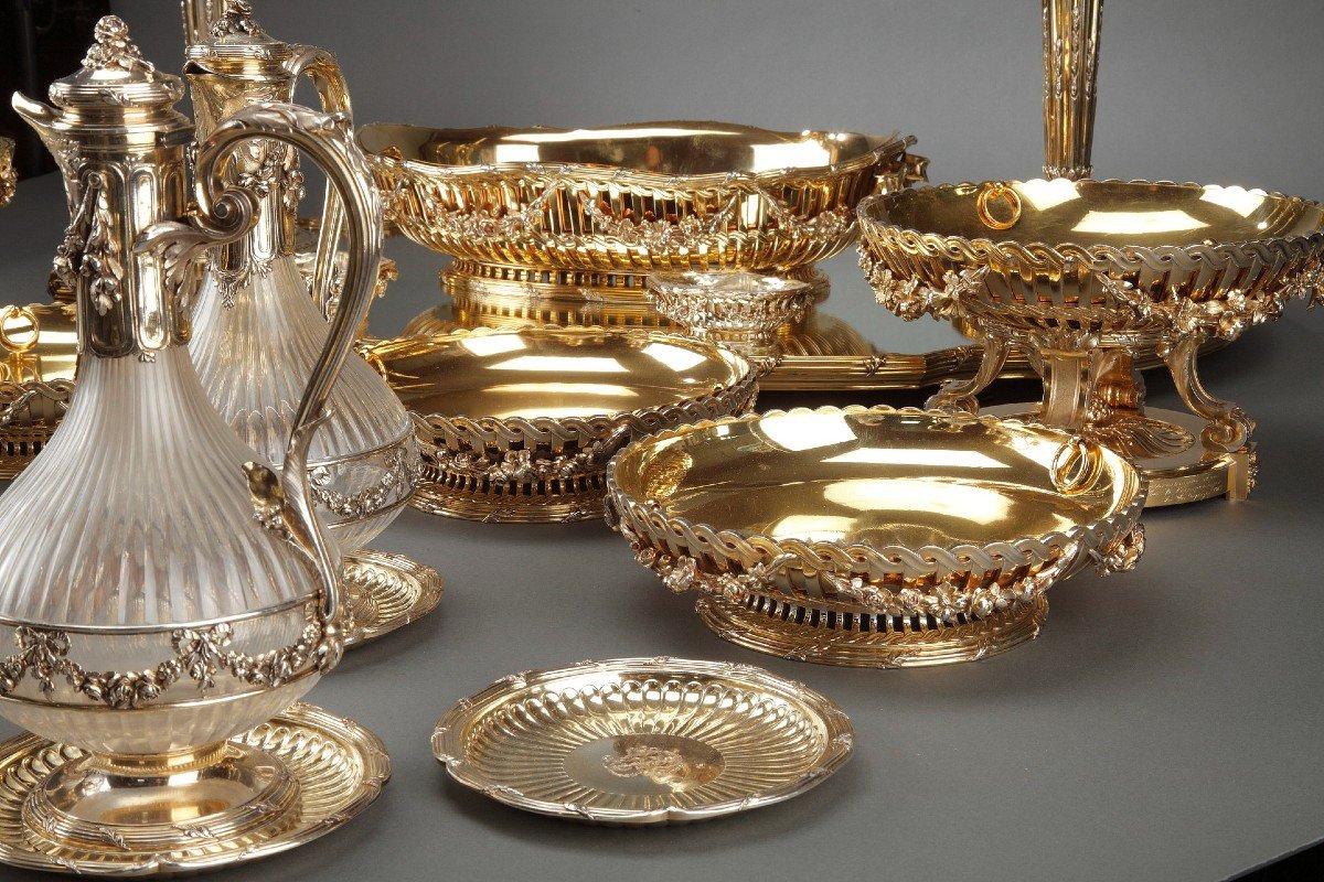 Boin Taburet - 19-piece Table Set In Vermeil, 19th Century-photo-1